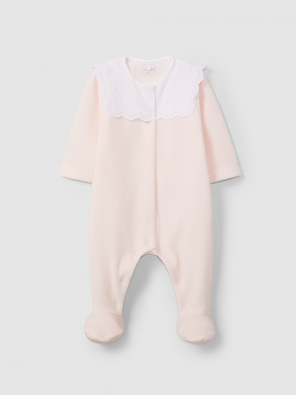 Babygrow com gola de renda