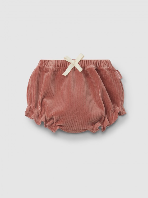 Pull-up shorts with decorative drawstring