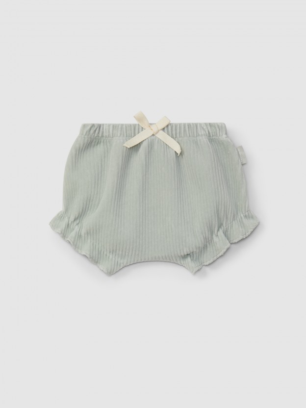 Pull-up shorts with decorative drawstring