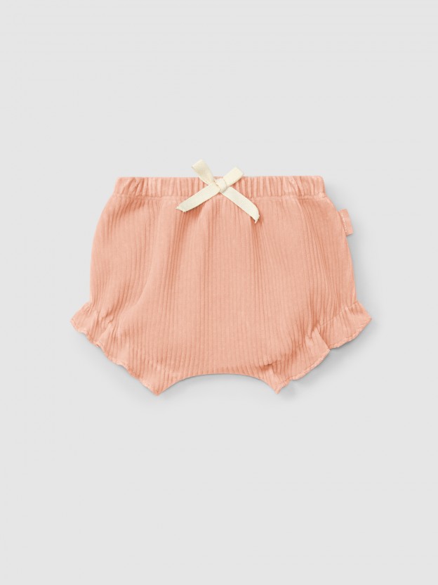 Pull-up shorts with decorative drawstring