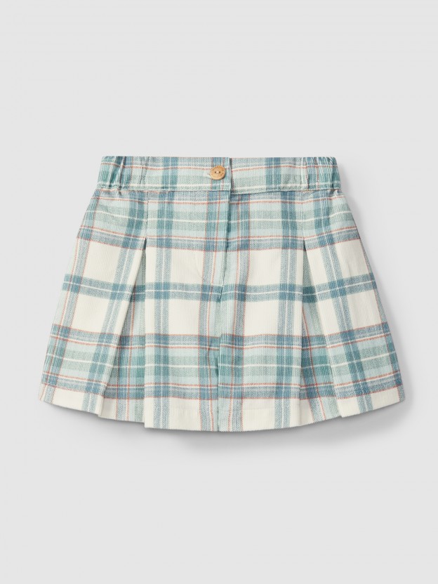 Plaid corduroy shorts