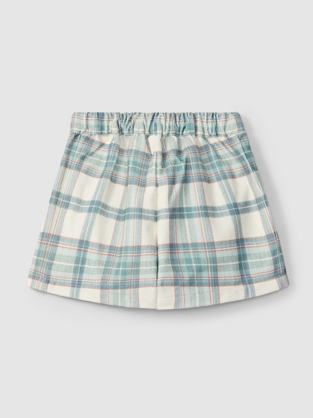 Plaid corduroy shorts