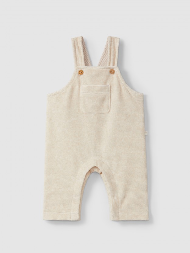 Dungarees in ribbed organic velvet