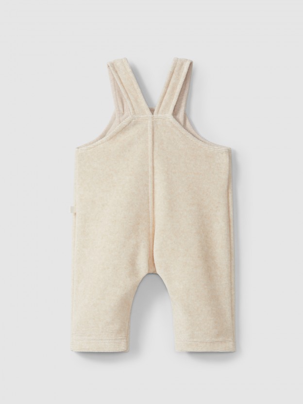 Dungarees in ribbed organic velvet