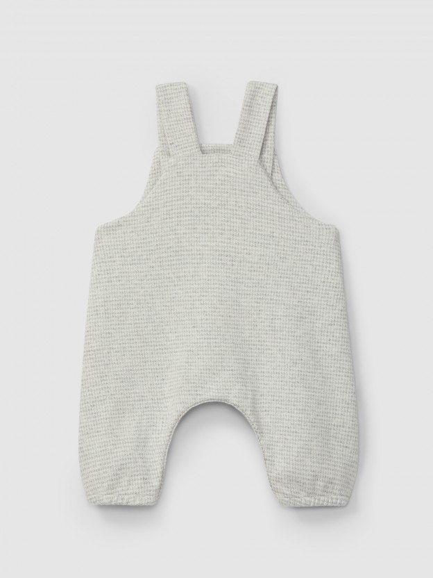 Dungarees in pied-de-poule jacquard knit