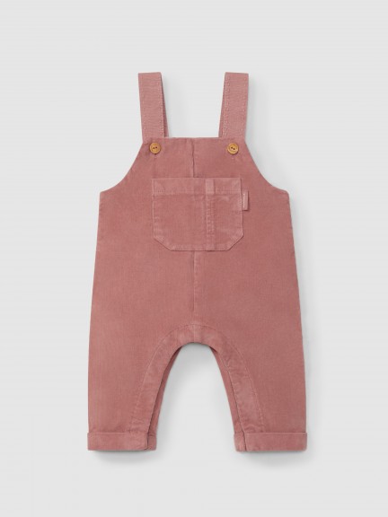 Micro-corduroy dungarees with pocket