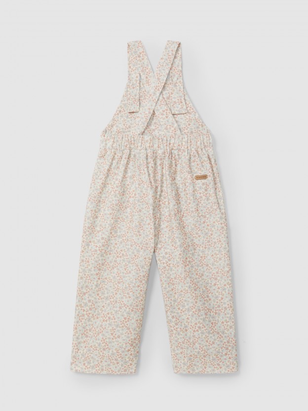 Dungarees in floral corduroy