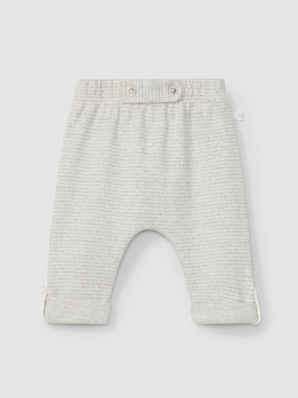 Pull-up pants in pied-de-poule jacquard knit