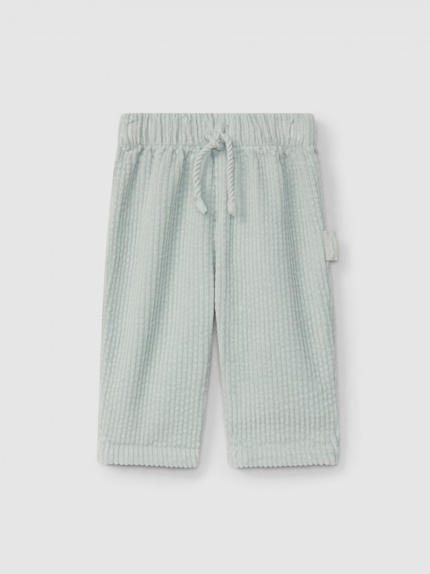 Pull-up pants in wide wale corduroy