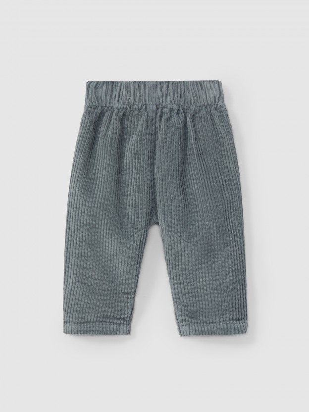 Pull-up pants in wide wale corduroy