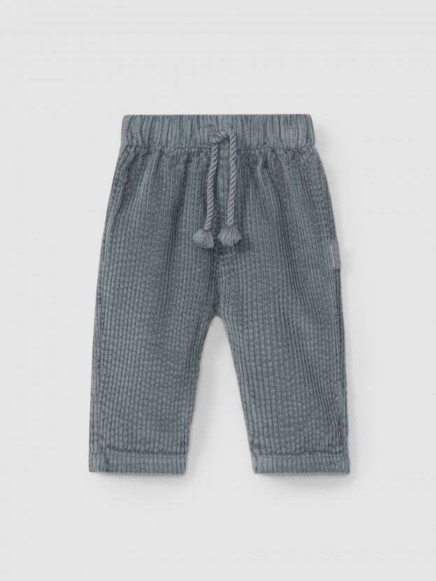 Pull-up pants in wide wale corduroy