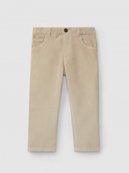 Micro-corduroy pants with four pockets