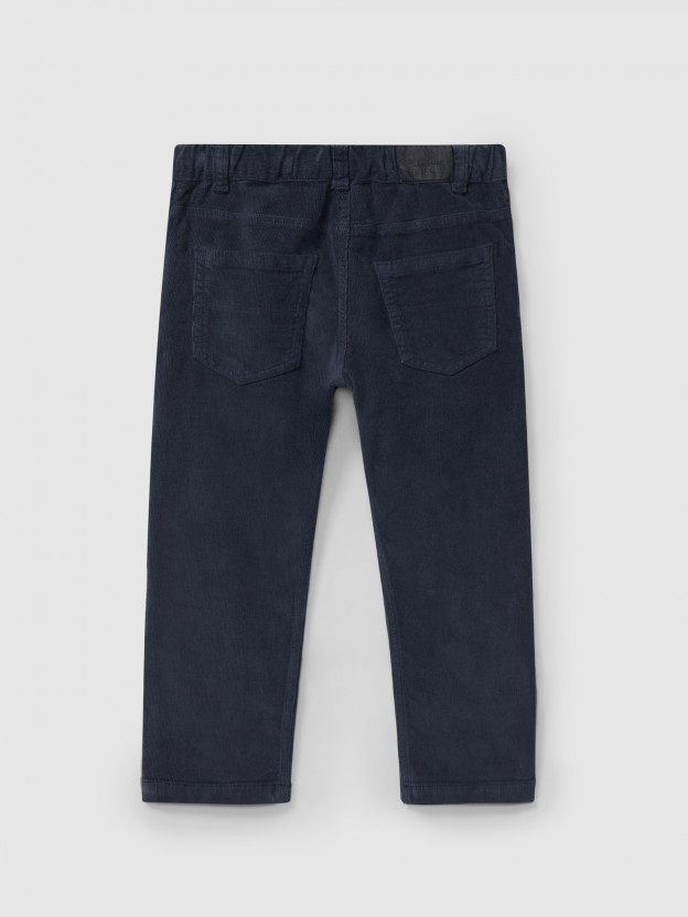 Micro-corduroy pants with four pockets