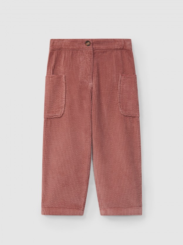 Corduroy pants with side pockets