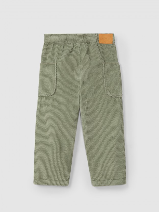 Corduroy pants with side pockets