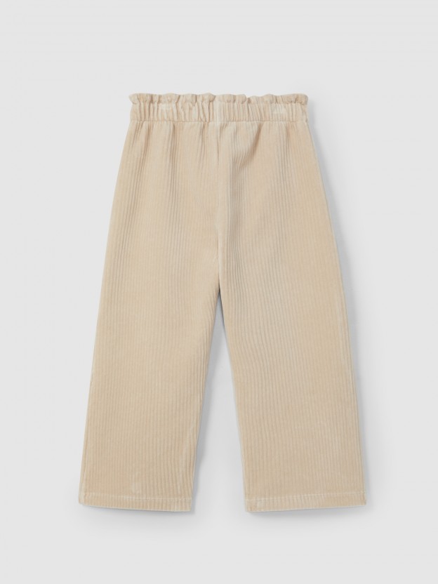 Pantalon pull-up wide leg