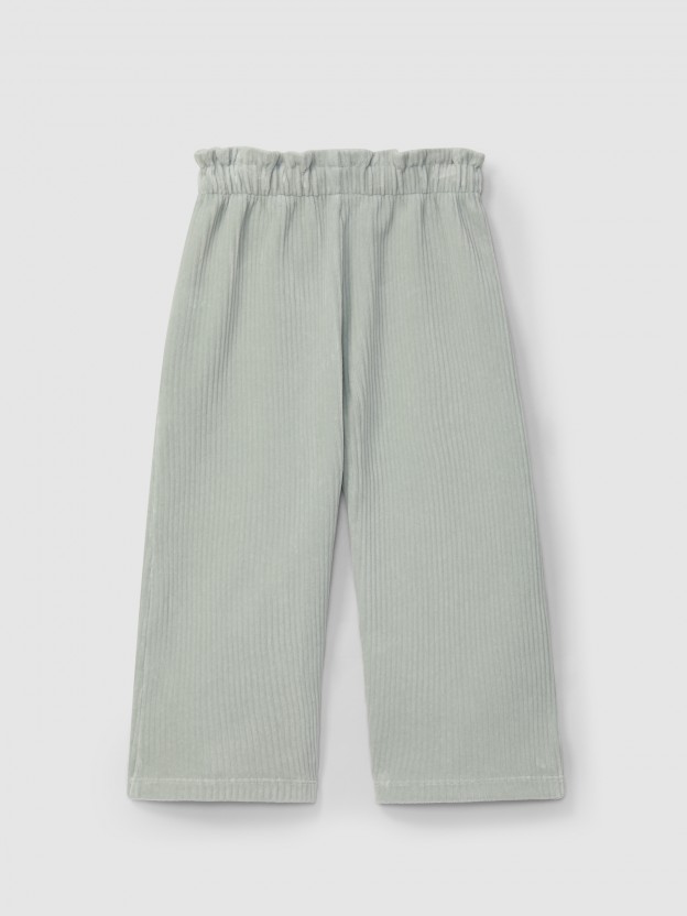 Pantalon pull-up wide leg