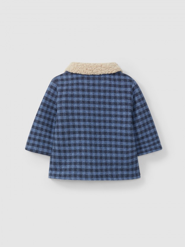 Plaid jacquard knit jacket