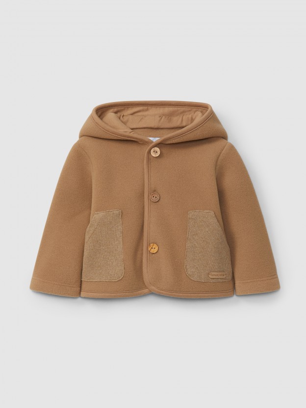 Fleece hooded jacket