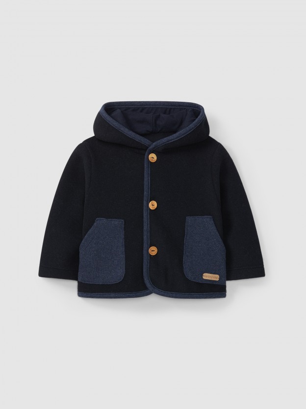 Fleece hooded jacket