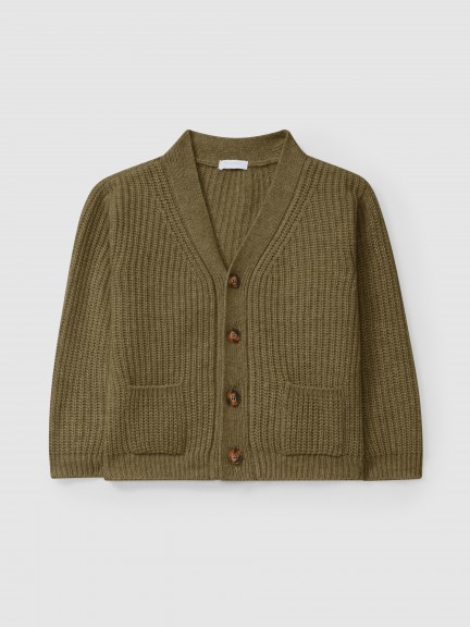 V-neck knitted cardigan with pockets