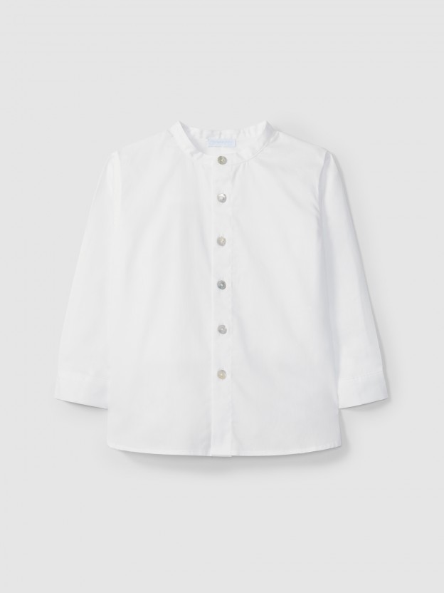 Mandarin collar Oxford shirt