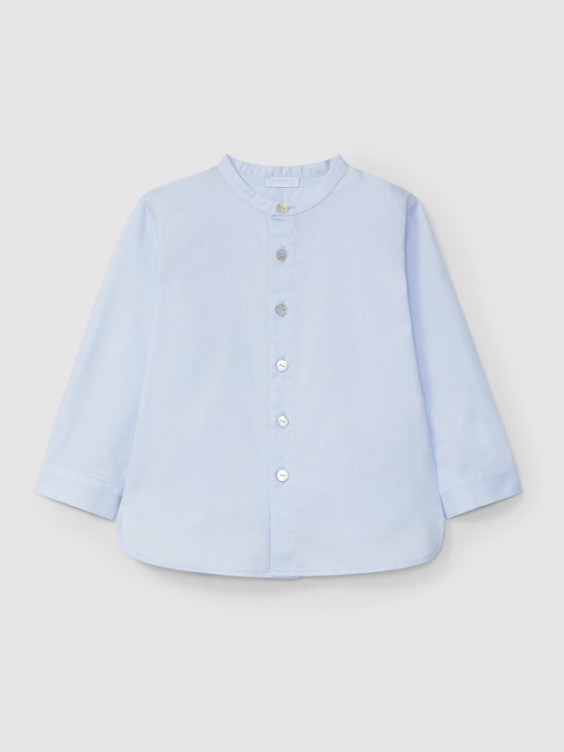 Mandarin collar Oxford shirt