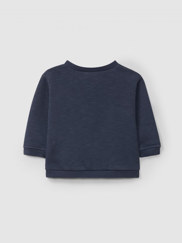 Sweatshirt in plain plush