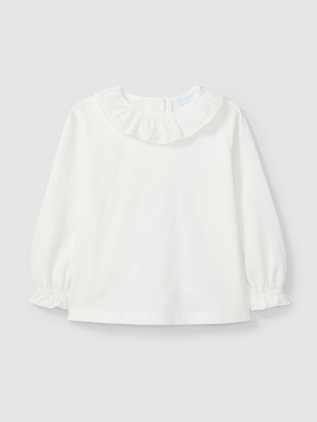 Longsleeve with ruffled collar