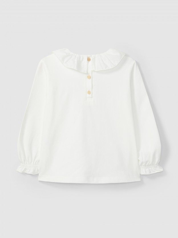 Longsleeve with ruffled collar