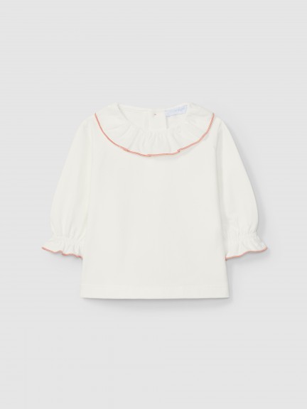 Longsleeve with ruffled collar