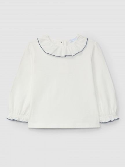 Longsleeve with ruffled collar