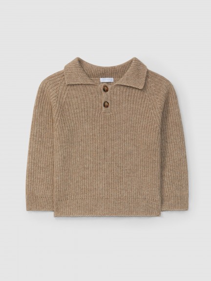 Knitted jumper with collar