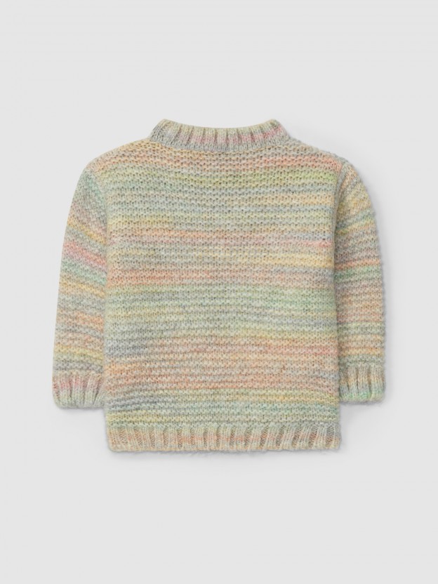 Knitted jumper round collar