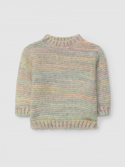 Knitted jumper round collar