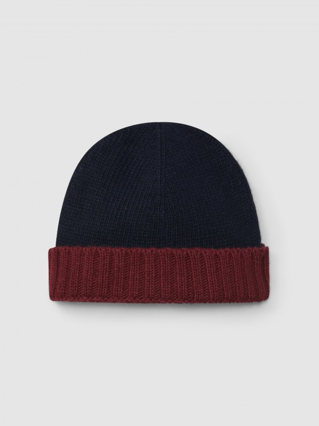 Gorro tricotado bicolor