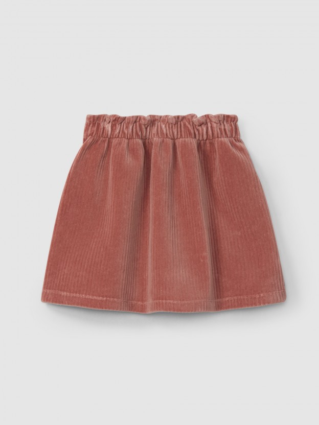 Pull-up skirt with decorative pockets