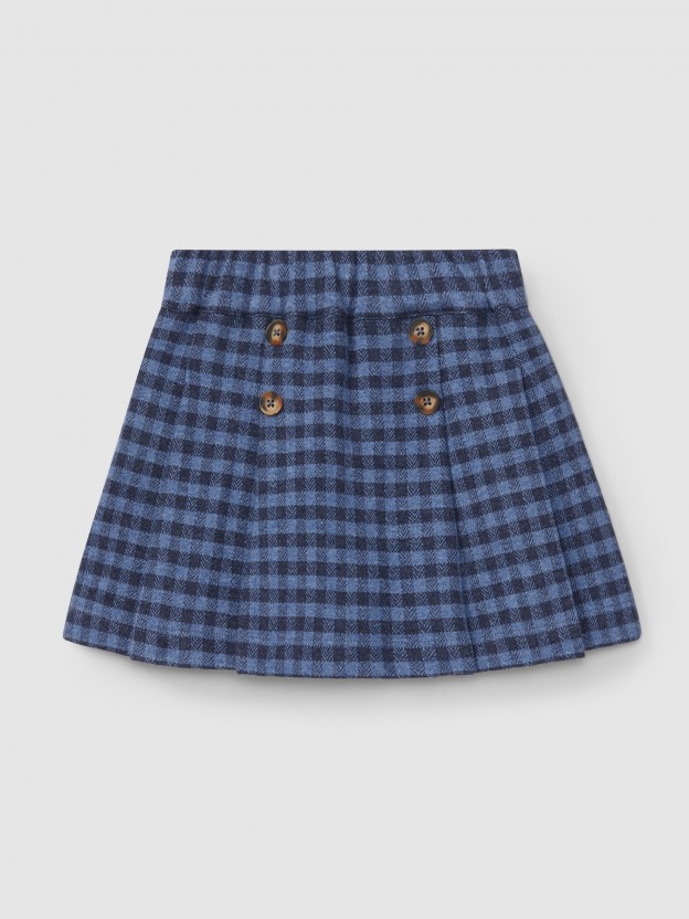 Plaid jacquard knit skirt shorts