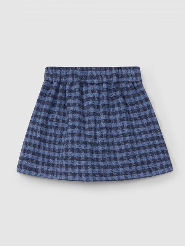 Plaid jacquard knit skirt shorts