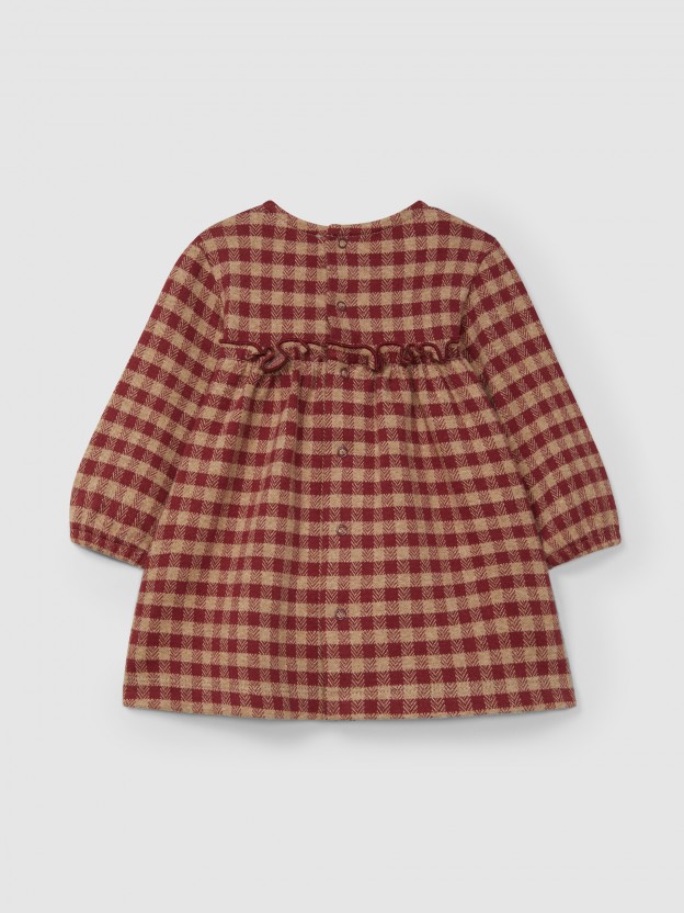 Dress in plaid jacquard knit