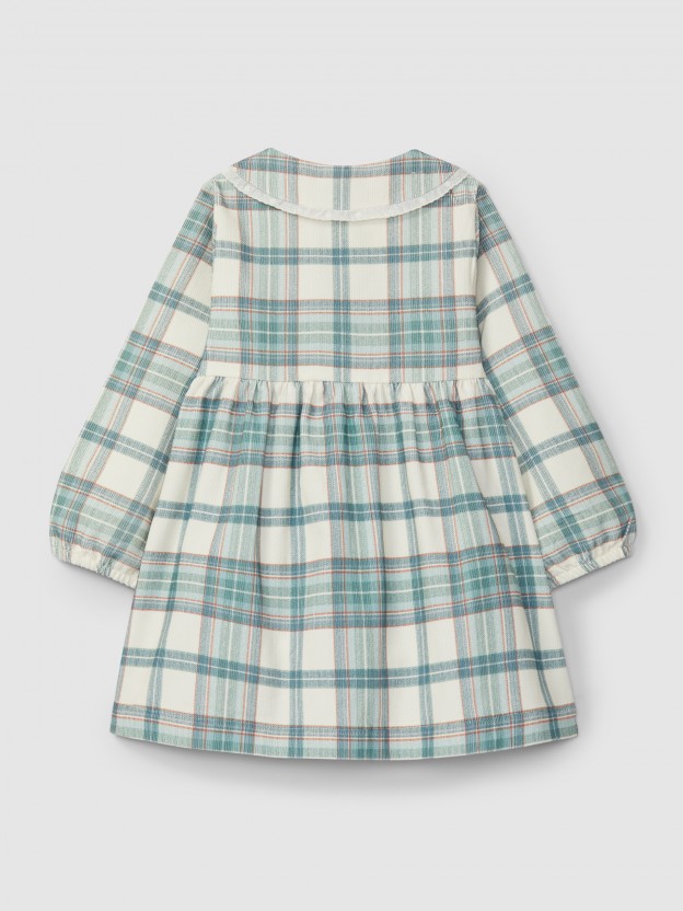 Plaid corduroy dress