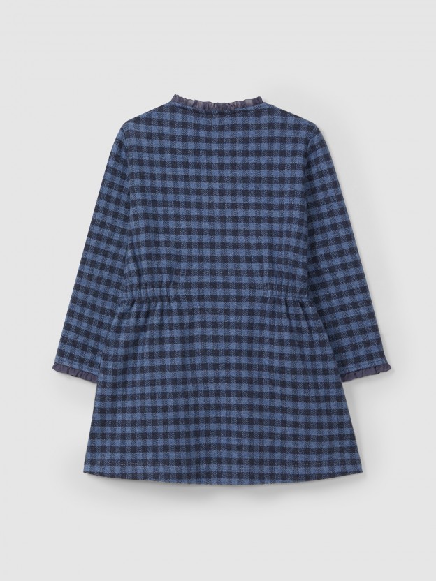 Dress in plaid jacquard knit