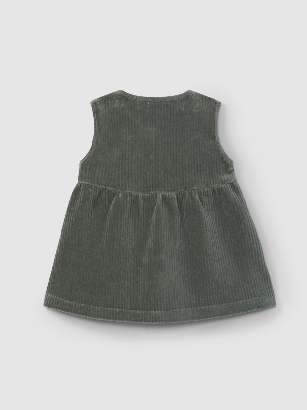 Dungaree dress corduroy-type fabric