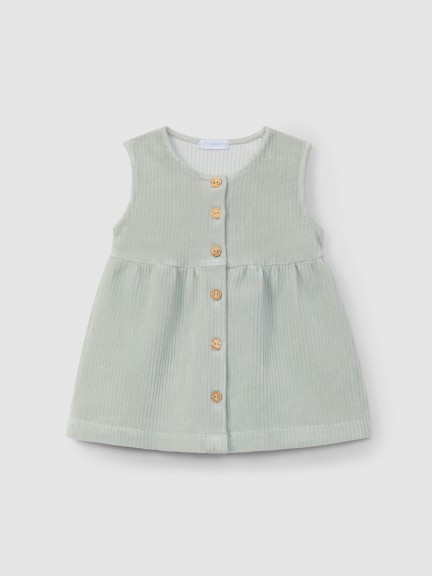 Dungaree dress corduroy-type fabric