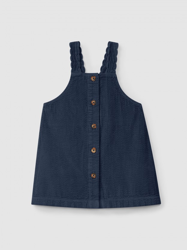 Corduroy dungaree dress