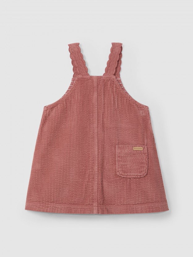 Corduroy dungaree dress