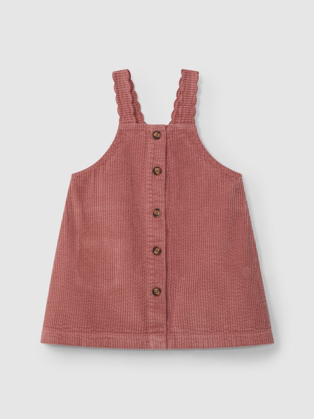 Corduroy dungaree dress