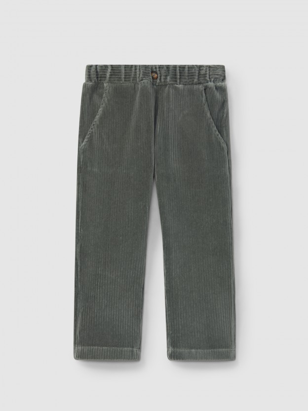 Pull-up pants with three pockets