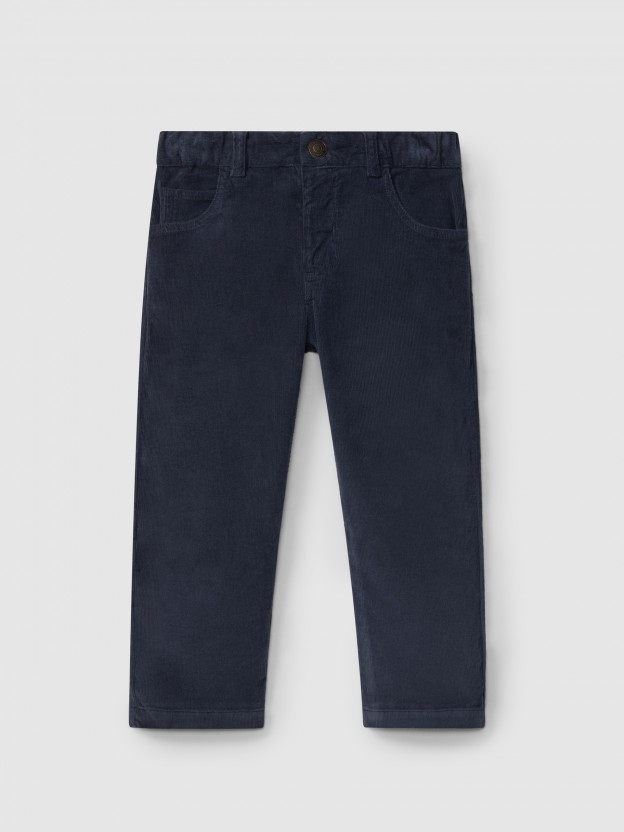 Micro-corduroy pants with four pockets