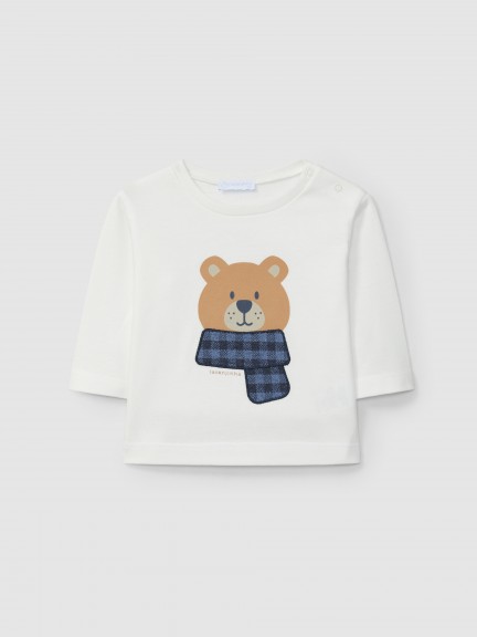 Longsleeve urso com cachecol